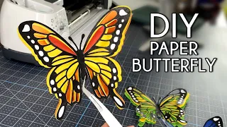 DIY How to make 3D Butterfly out of paper | Layered Paper Butterfly with Cricut | SVG, PNG Template