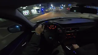 BMW E90 POV December Night Open Road Drive