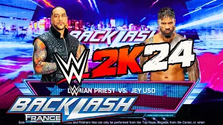 WWE 2K24 Backlash 2024  Damian Priest vs. Jey Uso.  World Heavyweight Championship match.