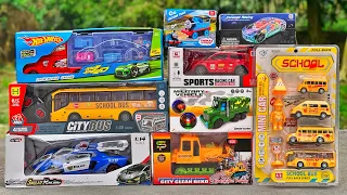 Unboxed Brand New Toy Vehicles Set | Police Car, Sports Car, School Buses, Army Truck & Bulldozer