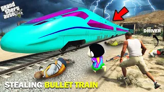 GTA 5 : Franklin Stealing Bullet Train To Save Shinchan in GTA 5 ! (GTA 5 mods)