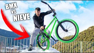 SALTO UNA MEGA RAMPA DE HIELO CON UNA BMX !! ¿PUEDE ANDAR POR LA NIEVE? Makiman