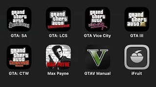 Grand Theft Auto,San Andreas,Liberty City Stories,Vice City,GTA III,GTA Chinatown Wars,Max Payne