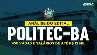 Concurso Politec BA 456 vagas e salários de até R$ 12 mil