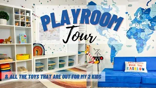 Tour of our Kids Playroom | Showing this month’s Toy Rotation & decor