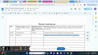 Contact/Learning Log