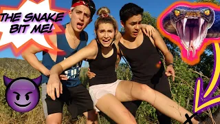 I GOT BIT BY A SNAKE PRANK while hiking!!