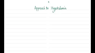 Approach to hypokalemia