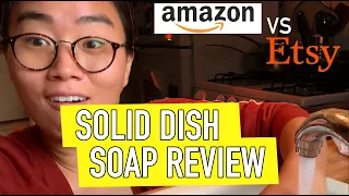 No Plastic Product #3 DISH SOAP BAR REVIEW!!! (COMPARING AMAZON VS ETSY)