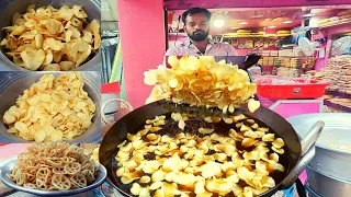 Ranjeet Anna Makes Kerala Style Potato Chips, Salted Wheel Chips At Sri Sai Ram | Indian Street Food