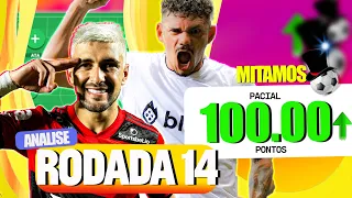 MITAMOS + UMA VEZ!!!  QUASE 100 PONTOS PARCIAL | CARTOLA FC | ANALISE RDD 14