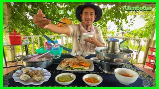 Seafood Village In Kampot! Eating Fresh Fish And Crab! Full View Of Hea Ly Restaurant.