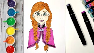 Anna from Frozen | Disney Princess #frozen #anna #disney #disneyjunior #waltdisneyworld #art #viral