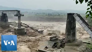 Bridge Collapses After Heavy Rains in Northern India