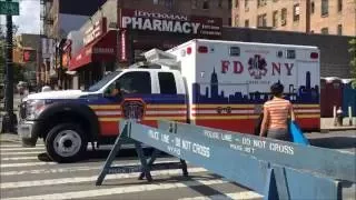 EXCLUSIVE RARE CATCH OF THE FDNY 20TH ANNIVERSARY COMMEMORATIVE EMS AMBULANCE TAKING UP.