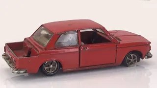 BMW 2002 full renovation. Märklin No. 1819. Recreating the trunk. Diecast model toy.