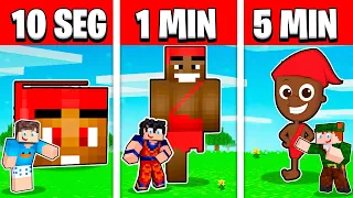 NOOB VS PRO: CONSTRUIR SACI EM 5 MINUTOS / 1 MINUTOS / 10 SEGUNDOS NO MINECRAFT!!