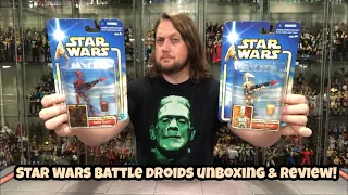 Star Wars Attack of the Clones Battle Droids Unboxing & Review! Sticky Figure Alert!!