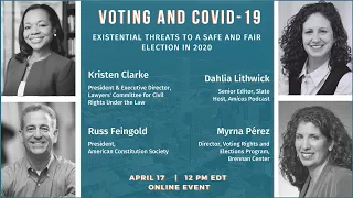 Existential Threats to a Safe and Fair Election in 2020: Voting & COVID-19