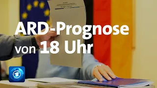 18 Uhr ARD-Prognose zur Bundestagswahl: SPD und Union gleichauf, Grüne auf Platz 3