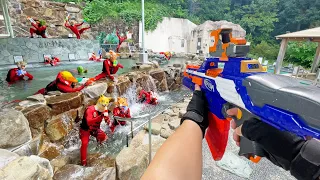 Nerf War | Amusement Park Battle 49 (Nerf First Person Shooter)