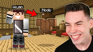 NOOB MNIE ŚLEDZI ALE NIE WIE ŻE GO WIDZĘ w Minecraft! 😂