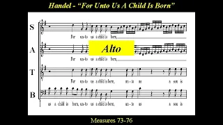 Handel - For Unto Us a Child is Born - Alto Practice