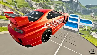 Dangerous High Speed Car Jumping In Pools  BeamNG DRIVE