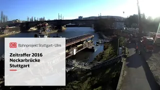 Stuttgart 21: Neckarbrücke (Zeitraffer 2016)