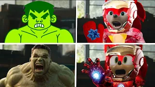 Sonic The Hedgehog Movie - Hulk Superheroes Vs Iron Man Uh Meow All Designs Compilation