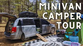 VAN TOUR - Simple No-Build Minivan Camper Conversion 2024 Update | Dodge Grand Caravan