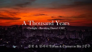 ★신부 입장곡★ A Thousand Years(트와일라잇 OST) | 플룻 & 클라리넷(Flute & Clarinet in Bb) 2중주