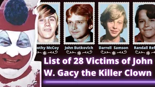 List of 28 Identified Victims of John Wayne Gacy the Killer Clown