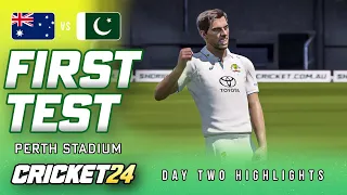 AUSTRALIA vs PAKISTAN - First Test | Day Two Highlights - Cricket 24 Gameplay