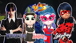 NEW VS WEDNESDAY ADDAMS VS LADY BUG VS ANGELA 😍🥰/ My Talking Angela 2 | New Year Update Game Play