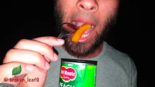 ASMR Canned Peaches  (RAW SAVAGE Extreme Soft Chewy EATING SOUNDS) No Talking