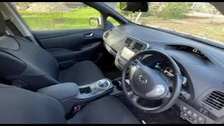 Nissan Leaf AZE0 2014 года выпуска, цвет белый, оригинальный заводской обвес