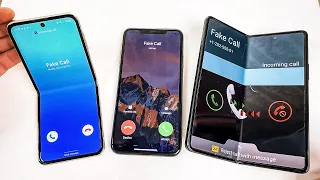 Fake Call Z Fold3 vs iPhone 11 PM vs Galaxy Z Flip Fake Incoming Calls