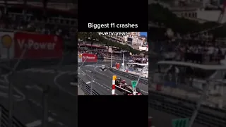 Biggest F1 Crashes Every Year #Shorts