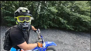 YZ250X playing on some coal hills