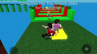 Me and my sister playing the grinch obby (Roblox)