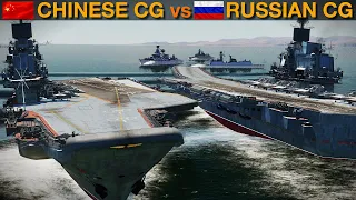 Chinese Carrier Group vs Russian Carrier Group (Naval Battle Vid 28) | DCS WORLD