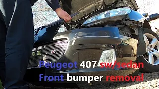 Peugeot 407 SW front bumper removal