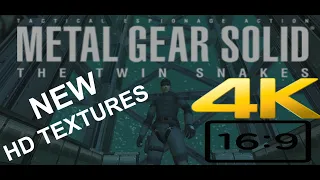 MGS: Twin Snakes (full game) NEW upscaled HD textures 4K60fps + 16:9 (Part 1 of 2) [no commentary]