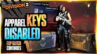 The Division 2 - Apparel Cache Keys Disabled Due To EXP Glitch | Update & Explanation