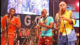 Femi Kuti's Son shocks everyone as he outshines his Father and Uncle Seun Kuti in a Saxophone battle