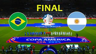 BRAZIL vs ARGENTINA - FINAL | Copa America USA 2024 | Full Match All Goals | PES Gameplay