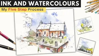 Easy Ink and Watercolour Painting - A Step by Step Guide