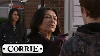 Coronation Street - Yasmeen Stops The Thugs From Going Near Roy's