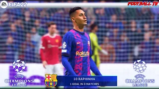 FIFA 22 | Barcelona vs Man United | Ft. Raphinha, Kounde, De Jong | Champions League | Gameplay PC